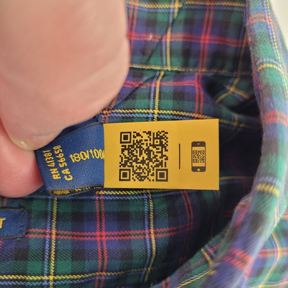 Ralph Lauren Button Down Shirt Mens Large Green Plaid Classic Fit Long Sleeve - Picture 3 of 8